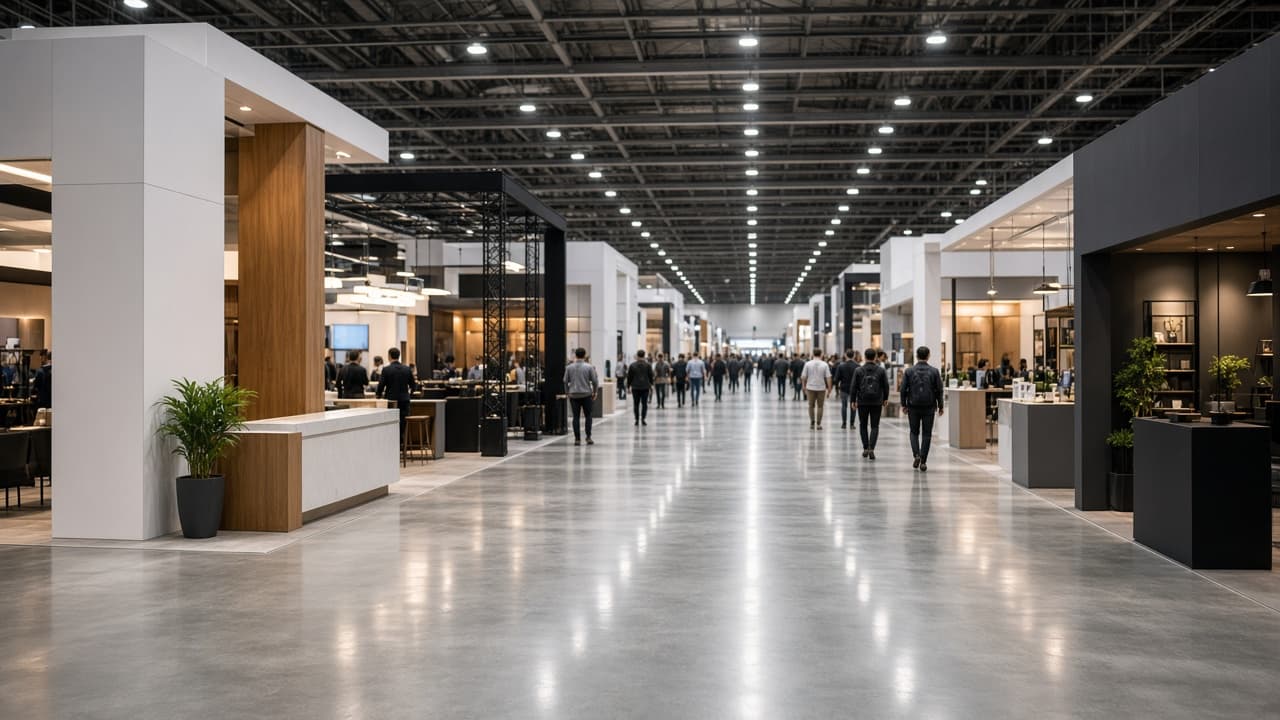 Trade show exhibition hall floor